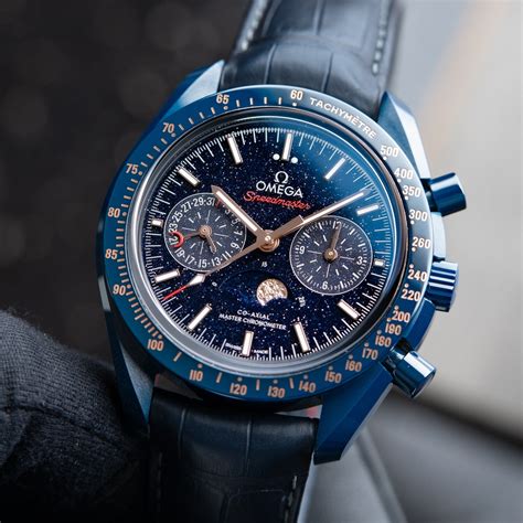 omega speedmaster blue side of the moon aventurine|omega speedmaster blue moon watch.